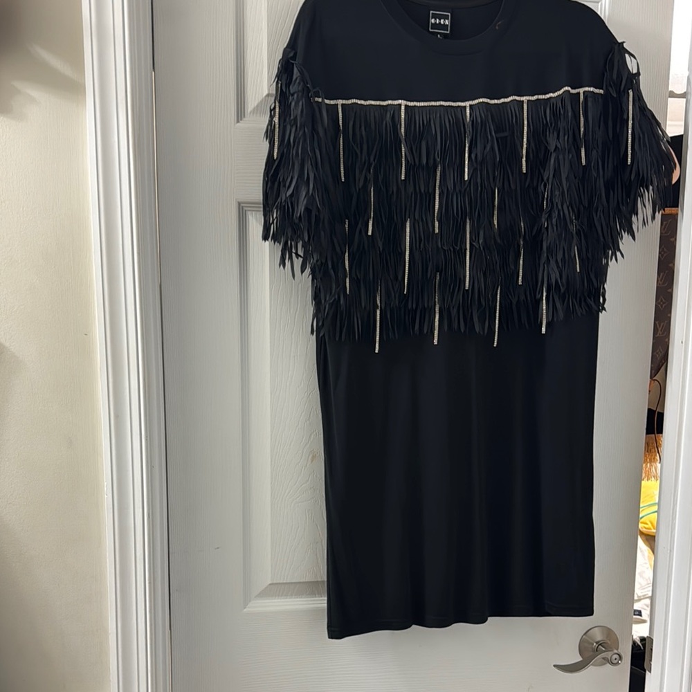 Black Fringe Dress